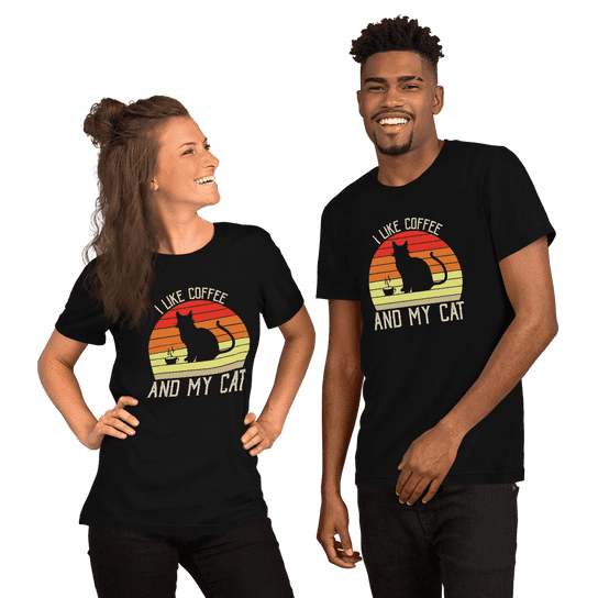 "I Like Coffee And My Cat" Handmade Unisex T-Shirt